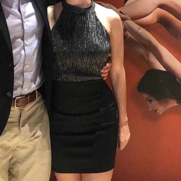 Foreign Exchange Silver and Black Dress - Picture 1 of 3